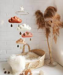 Rust Ivory Terracotta Peach Baby Mobile Cloud Mobile Neutral Gender Nursery Mobile Neutral Baby Gift Boho Mobile Monochrome Mobile Cot Peach Baby Mobile Gender Nursery Vintage Kids Room