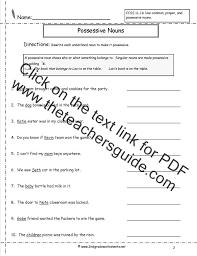 The possessive adjective goes before the noun or before the noun and adjective. Second Grade Possessive Nouns Worksheets 2nd Possessivenouns2 5th Review Adding To Possessive Nouns Worksheets 2nd Grade Worksheet Money Exchange Worksheets Adding To 20 Worksheets Math For Kids Grade 4 Algebra Problems With