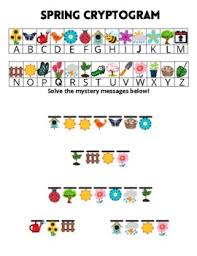 Can you pull apart these letters, without rearranging them, to spell a pair of synonyms? Spring Cryptogram Worksheets Teaching Resources Tpt