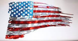 If you're looking for patriotic metal art, this is where to find it. Amazon Com Patriotic Tattered Torn American Flag Metal Wall Art Handmade