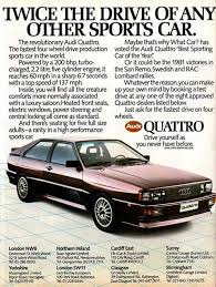 1982 Audi Quattro Advert Audi Car Advertising Audi Coupe