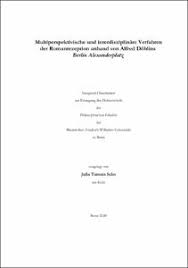 Check spelling or type a new query. Multiperspektivische Und Interdisziplinare Verfahren Der Romanrezeption Anhand Von Alfred Doblins Berlin Alexanderplatz