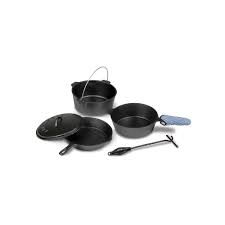Stansport Preseasoned Cast Iron Cookware Set 5 Piece In 2020 Cast Iron Cookware Set Cooking Set Seasoning Cast Iron