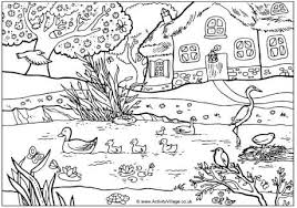 Make a fun coloring book out of family photos wi. Spring Pond Colouring Page Pintar Laminas Para Colorear Dibujos