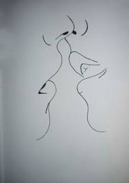 Simple Drawing Of A Kiss Easy Love Drawings Easy Drawings Romantic Drawing