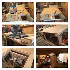 My Table Saw Outfeed Table With Flip Down Miter Saw Planer Station Built For Less Than 100 Table Saw Station Table Saw Wood Shop