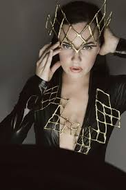 The Gold Floating Geometric Theromplastic Futuristic Crown Versatile Fashion Costume Avant Garde Accessory Festival Futuristic Costume Futuristic Fashion Geometric Fashion