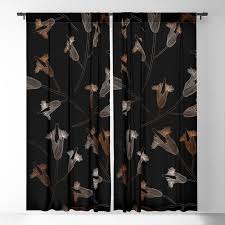 Get 5% in rewards with club o! Black Floral Pattern Flower Blackout Curtain By Reiworld Society6