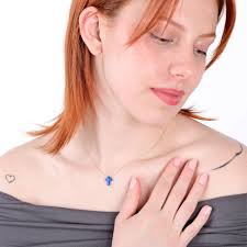 Dark Blue Opal Cross Necklace