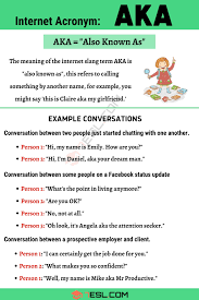 Aka Meaning What Does The Trendy Acronym Aka Mean English Vocabulary Words Vocabulary Words Other Ways To Say