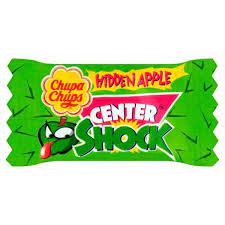 Chewing gum center watermelon shape melon bubble chewing gum center filled with jelly jam. Chupa Chups Center Shock Gum Apple 4 G
