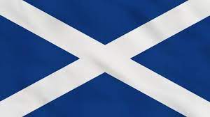 Die nationalflagge schottlands ist eine einfarbige blaue flagge mit einem weißen diagonalkreuz. Shutterstock
