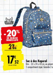 Livraison et retour toujours gratuits ! Offre Sac A Dos Kaporal Chez Carrefour