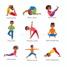 Here are the animal abc yoga poses for kids! Kids Exercise Poses And Yoga Asana Set Stock Vector Illustration Of Meditation Little 87720782