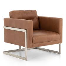 Fiona Modern Tan Leather Club Chair Leather Club Chairs Club Chairs Comfy Accent Chairs