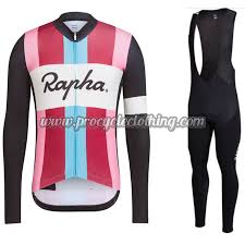 2017 Team Rapha Riding Outfit Cycle Long Jersey And Bib Pants Tights Black Pink Blue