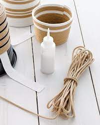 Striped Rope Baskets Rope Diy Rope Basket Diy Stripe
