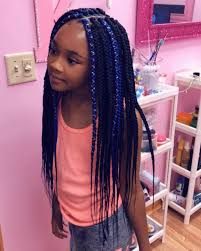 Braid style ideas for kids. Colored Box Braids For Kids Box Braids Hairstyles Kids Black Hair Box Braids Box Braids Hairstyle
