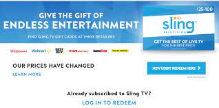 Entire value credited to your sling tv account upon redemption. Sign Up With A Gift Card Sling Tv Help