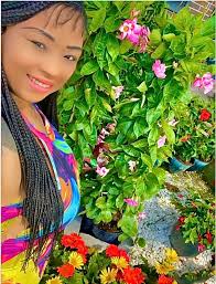 Watering the plants in the garden 🌸🌸