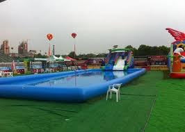 Rare new inflatable kids swimming pool slide toys umbrella 73 x 80 usa seller. Blue Large Inflatable Kids Swimming Pool With Slide For Inground Pools