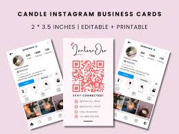 Instagram Business Card, Candle Business Cards, QR Code Business Card,  Small Business Digital Cards, Printable Premade Business Cards