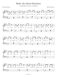 Osterhase pdf zum ausdrucken : Stubs Der Kleine Osterhase Sheet Music For Piano Solo Musescore Com