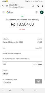 When you submit a report, we'll investigate it and take the appropriate action. Tanggal Sama Kode Pembayaran Nya Kok Bisa Beda Dan Ga Ada Untuk Game Crisis Action Komunitas Google Play
