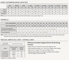 carhartt jacket size chart