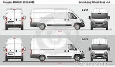 Peugeot Boxer Cargo Van Extra Long Wheel Base L4h2 L4h3 2014 2019 Detailed Template For Design And Production Of Vehicle Wraps Scale 1 To 10 Peugeot Van Boxer