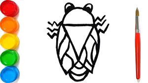 Snow leopards coloring pages gallery. How To Draw Cicada Summer Coloring And Drawing For Kids Toddlers Little Pea Youtube