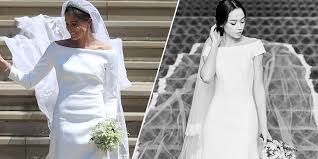 Meghan markle's dress was designed by brit clare waight keller for givenchy and she also wore a 15ft when did meghan markle choose a wedding dress? Meghan Markle Wedding Dress Replicas Are Here Copycat Royal Wedding Gowns