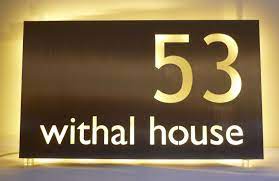 Back Lit House Name In Stainless Steel Name Plate Design Name Plate Steel House