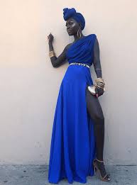 Black And Blue Outfits For Women Nyakim Gatwech Emmys Queen Of The Dark Skin Model Dark Skin Models Dark Dress Fashion