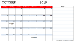 October 2019 Holidays Calendar Template Monthlycalendar Monthly 2019calendar January February March April M Holiday Calendar Calendar Template Calendar