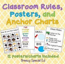 free classroom rules posters and anchor charts for special education