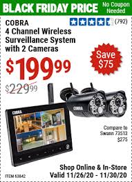 Arlo pro 2 security systems & accessories. Cobra 4 Channel Wireless Surveillance System With 2 Cameras For 199 99 Harbor Freight Coupons