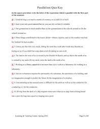 1 outline the purpose of appropriate safety and environmental procedures and given a scenario apply them 6. Parallelism Quiz Key