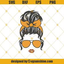Download Messy Bun Bandana Glasses Svg Girl With Bandana And Glasses Svg Messy Bun Svg Mom Life Svg Svgsunshine