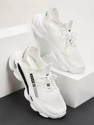 Guys Letter Print Chunky Sole Mesh Sneakers
