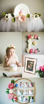 1st Birthday Birthday Party Ideas For 1 Year Old Boy Ella S Floral First Birthday Party Love Love Love Baby First Birthday Baby Girl Birthday 1st Birthdays