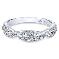 14k White Gold Twisted Diamond Wedding Band Adele Diamond