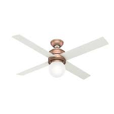 52 Hepburn Ceiling Fan With Wall Control Copper Includes Led Light Bulb Hunter Fan Target