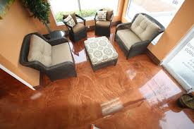Copper Floor Metallic Systems Are Applied Using Epoxy Shell With A Poly Shell Topcoat Metallic Pigments Add An Elegant One Plywood Flooring Flooring Design