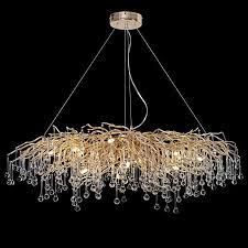 Amazon Com Antilisha Modern Crystal Chandelier Rectangle Gold Branch Forest Chandelier Lighting Modern Crystal Chandelier Crystal Chandelier Large Chandeliers