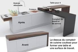Comptoir De Cuisine Transformable Small Tiny House Smart Furniture Studio Apartment