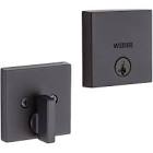 Downtown Square Single Cylinder Deadbolt, Iron/Black Weiser