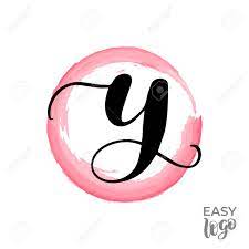 Handmade calligraphy uppercase and lowercase letters. Abstract Handwritten Calligraphy Letter Y Logo Design Template Universal Icon Pink Watercolour Circle On Background Royalty Free Cliparts Vectors And Stock Illustration Image 124617524