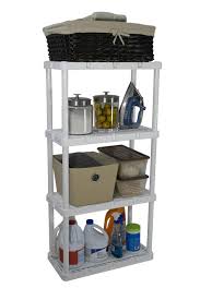 About action wholesale plastic bins and shelving. Maxit Knect A Shelf 24 W X 48 H X 12 D 4 Shelf Plastic Freestanding Shelving Unit At Menards