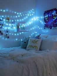 Blue Fairy Lights American Dream House So Vibey Fairylights Bluefairylights Tumblrroom Tumblr In 2020 Blue Room Decor Blue Room Themes Fairy Lights Bedroom